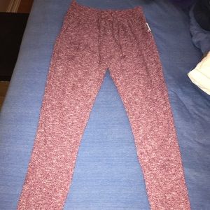 Gymshark Slounge Leggings, Deep Plum Marl